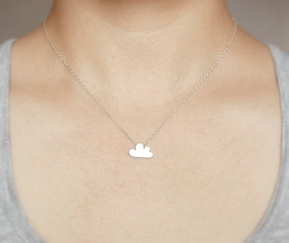 Happy Cloud Necklace in Sterling Silver, Fluffy Cloud Necklace