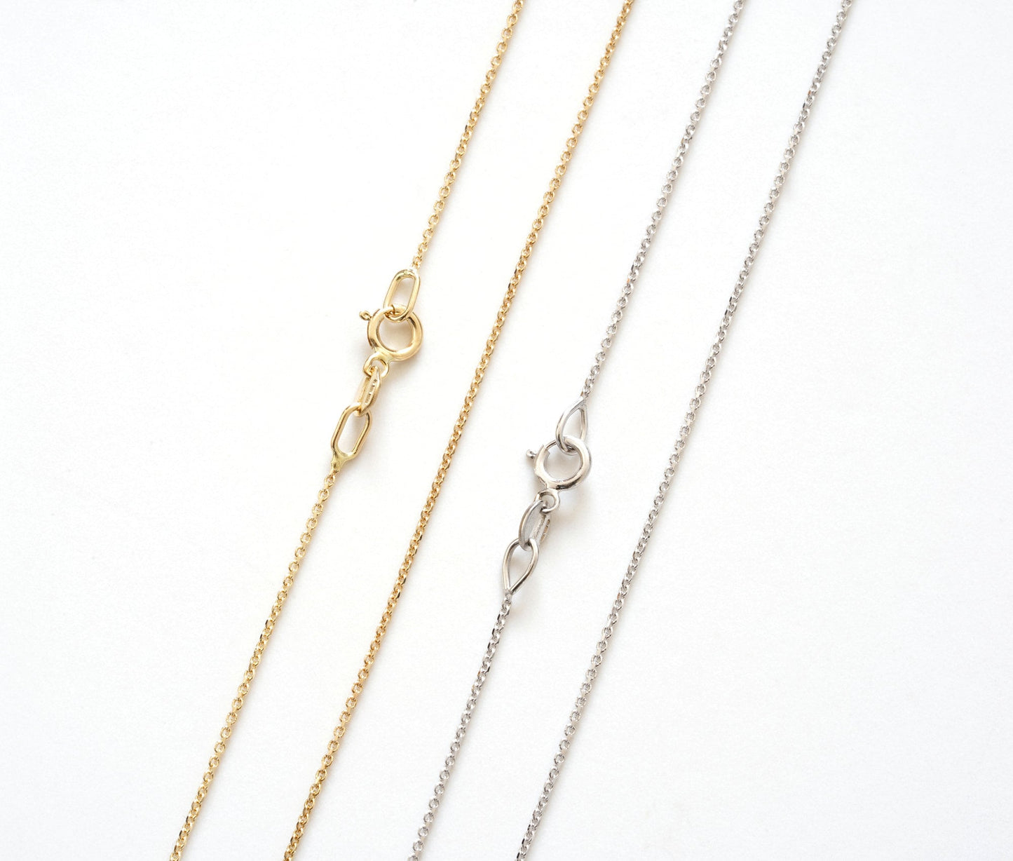 Cable Chain in 14ct Yellow Gold, 14ct White Gold Chain, DIY Chain Necklace