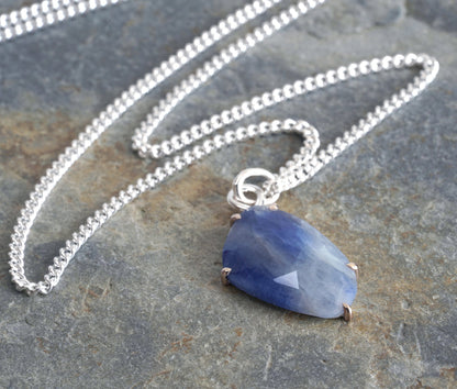 6.3ct Sapphire Necklace, Bicolour Sapphire Necklace in Duke Blue and Seasalt White