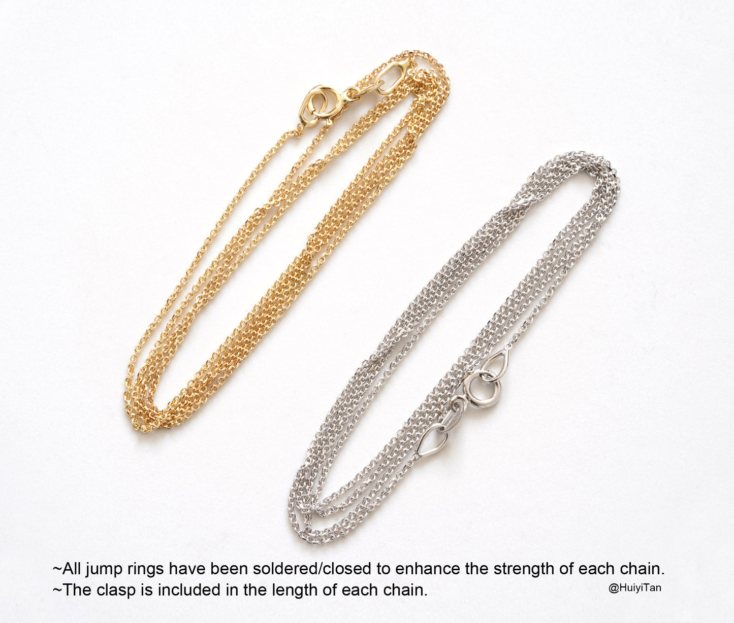 Cable Chain in 14ct Yellow Gold, 14ct White Gold Chain, DIY Chain Necklace