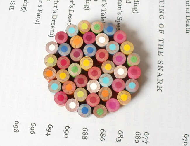 Colour Pencil Brooch, Rainbow Pencil Brooch