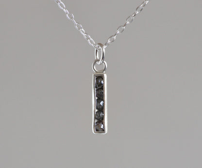 Black Diamond Necklace, Channel Set Diamond Necklace