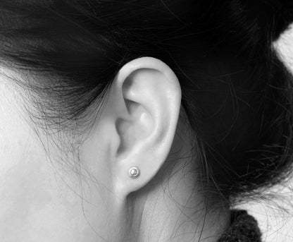 Rough Diamond Stud Earrings, Natural Silver Grey Diamond Studs, 0.9ct Diamond Ear Posts