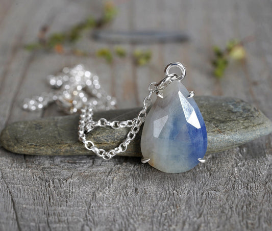 Large Sapphire Necklace, September Birthstone Necklace