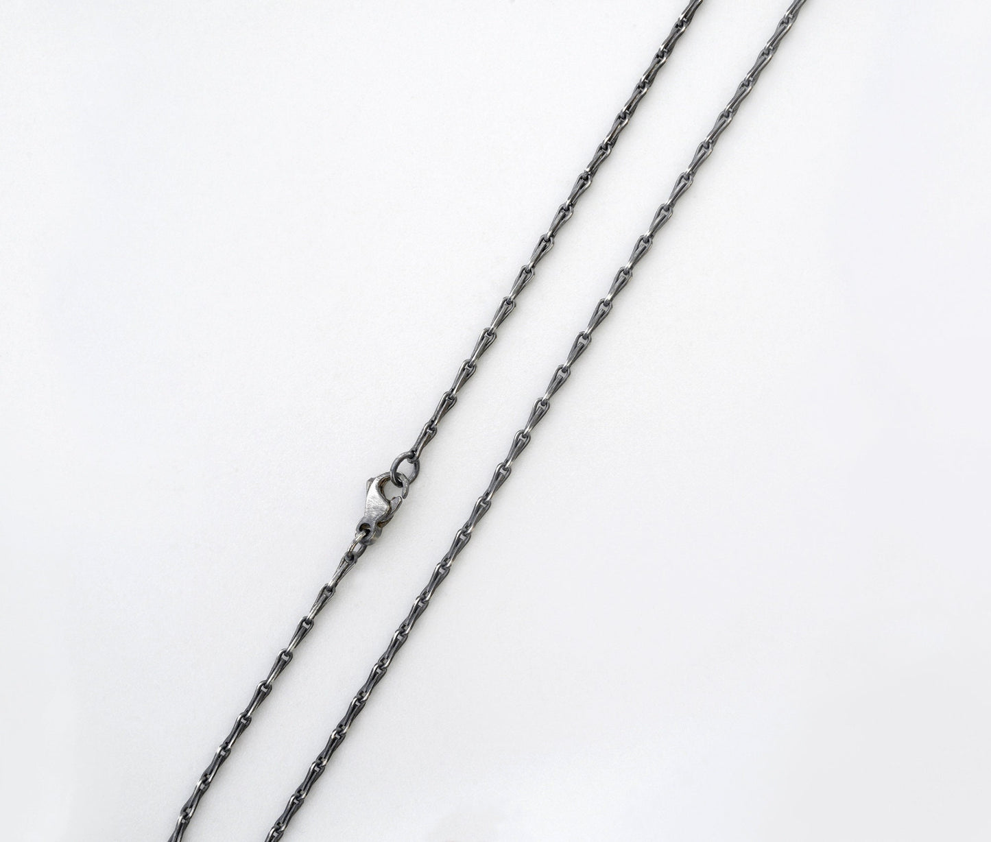 Silver Barleycorn Chain, Oxidised Barleycorn Chain,  Antique Style Silver Chain Necklace