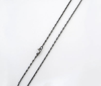 Silver Barleycorn Chain, Oxidised Barleycorn Chain,  Antique Style Silver Chain Necklace