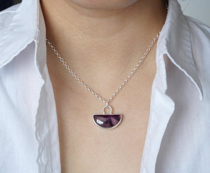 Amethyst Necklace in Sterling Silver, One of a Kind Amethyst Necklace