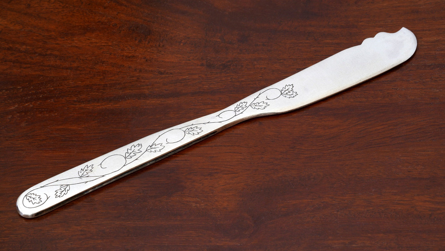 Hallmarked Solid Silver Butter Knife, Butter Knife in Sterling Silver, Handmade Butter Knife