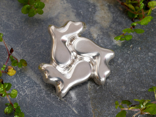 925 Sterling Silver Brooch T, One Of A Kind Brooch in Solid Sterling Silver