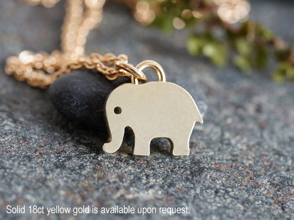 Elephant Necklace in Sterling Silver, Silver Animal Necklace