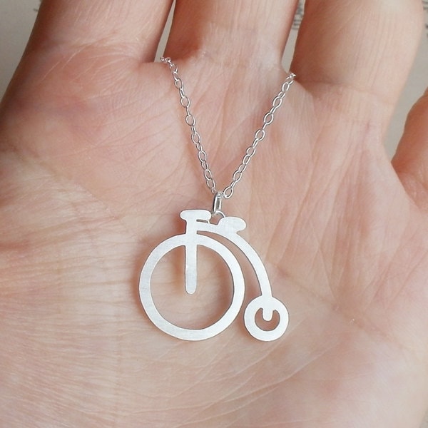 Penny Farthing Necklace in Sterling Silver