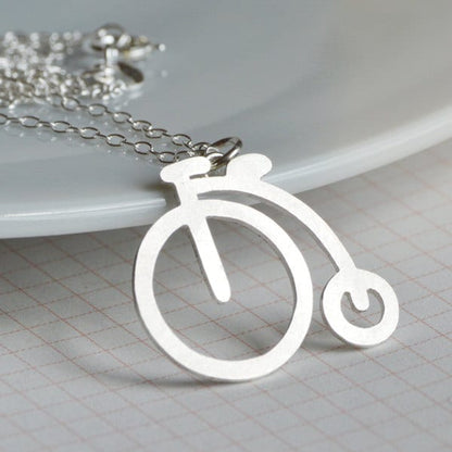 Penny Farthing Necklace in Sterling Silver