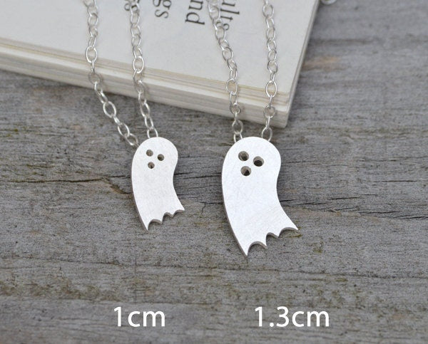 Ghost Necklace in Sterling Silver, Halloween Necklace