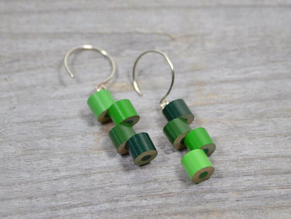 Colour Pencil Earrings, Green Pencil Earring