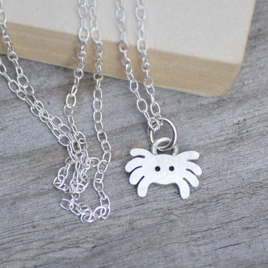 Spider Necklace in Sterling Silver, Silver Spider Necklace