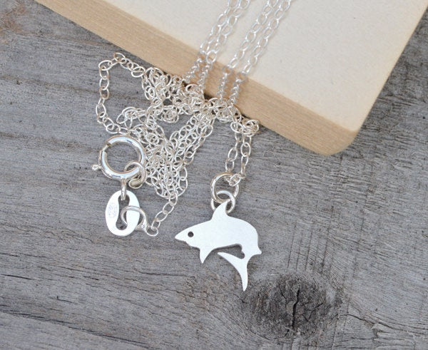 Shark Necklace in Sterling Silver, Silver Shark Necklace