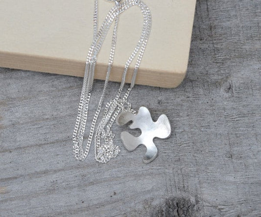 Petal Necklace in Sterling Silver, Silver Flower Necklace