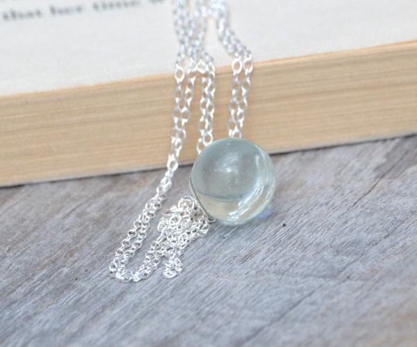 Glass Ball Necklace in Sterling Silver