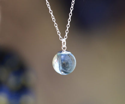 Glass Ball Necklace in Sterling Silver