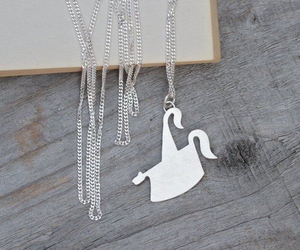 Obby Oss Necklace, May Day Necklace in Sterling Silver, Padstow Necklace