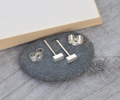 Little Stick Stud Earrings, Simple Bar Ear Posts